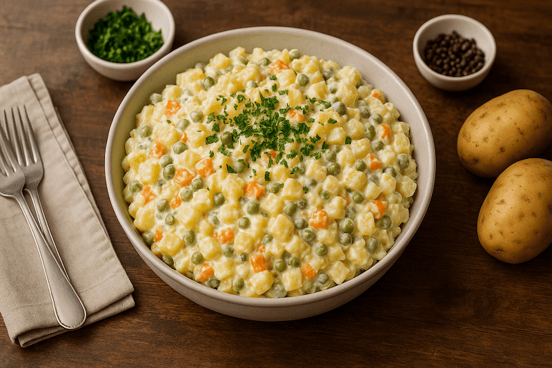 Tradičný majonézový zemiakový šalát
